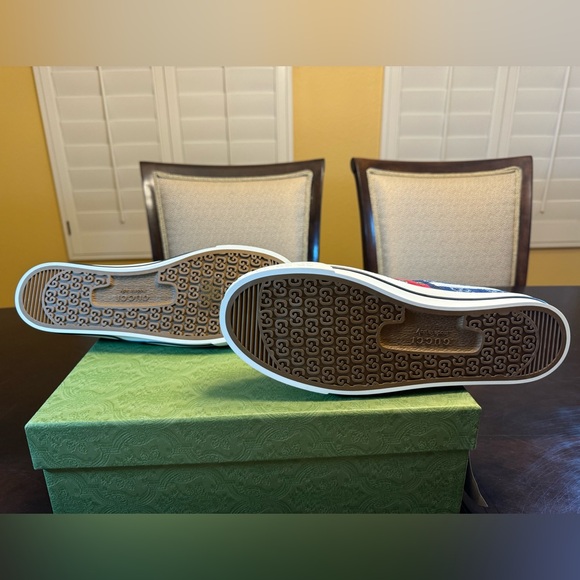 New Gucci GG Supreme Logo 1977 Tennis Navy Sneaker Shoes Size UK 9.5 / US 10 - Picture 14 of 14